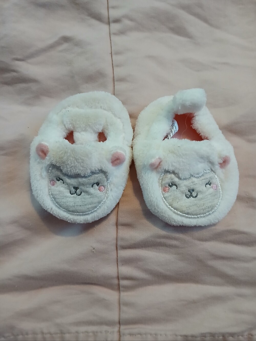 Plush Baby Slippers with Smiling Animal Face
